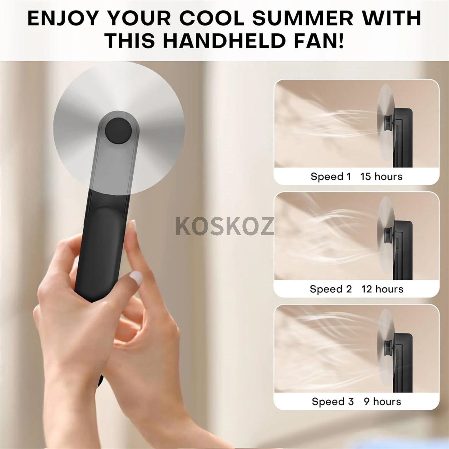 Handheld Mini Fan β USB Rechargeable Pocket Fan & Power Bank for Travel & Summer Use