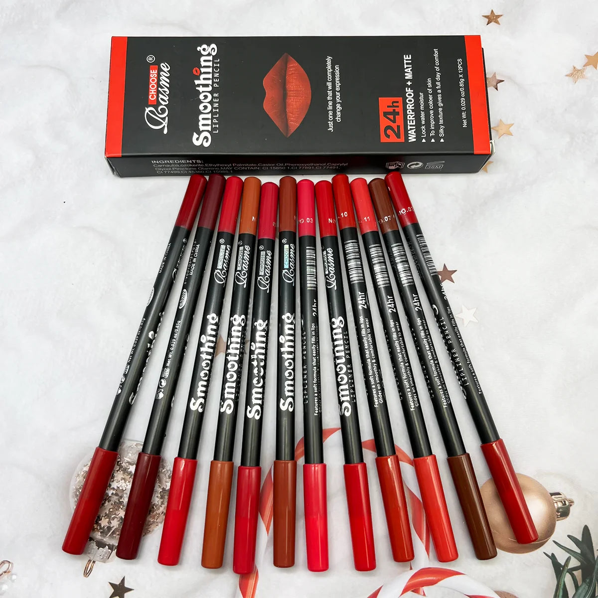 LuxeLips β 12PCS Matte Lipstick Gift Set with Lip Liner & Gloss