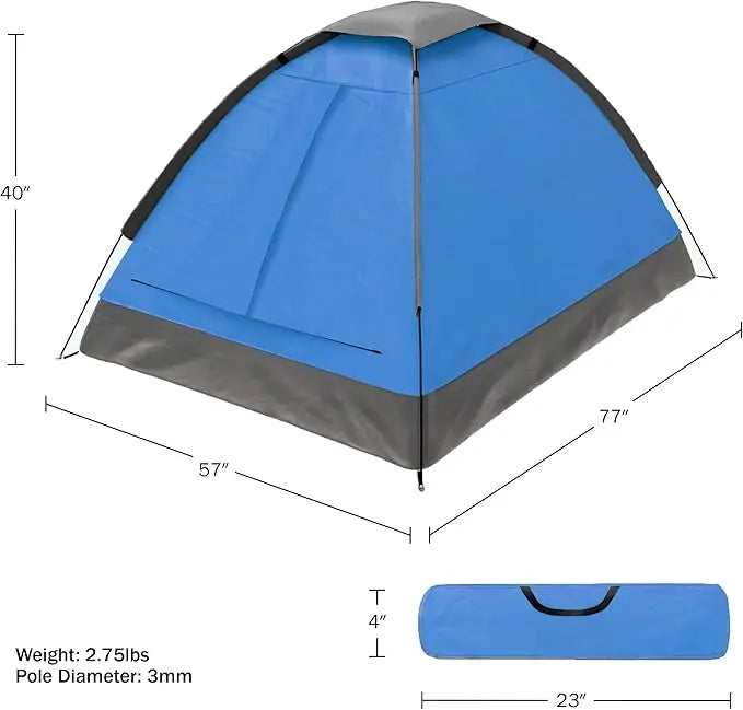 2-Person Lightweight Camping Tent β With Rainfly & Carry Bag