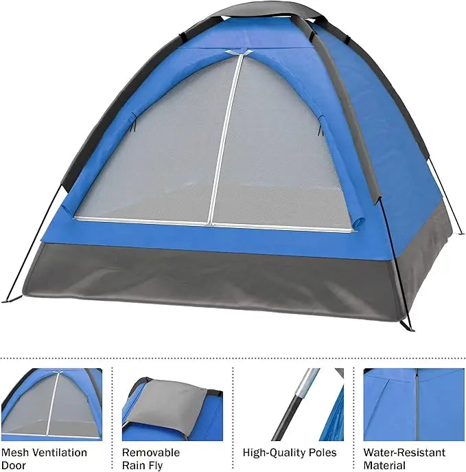 2-Person Lightweight Camping Tent β With Rainfly & Carry Bag