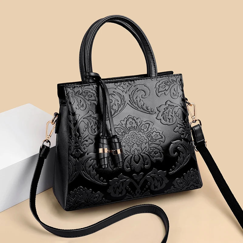 ElegancePU β Luxury Embossed Large Capacity Tote Bag
