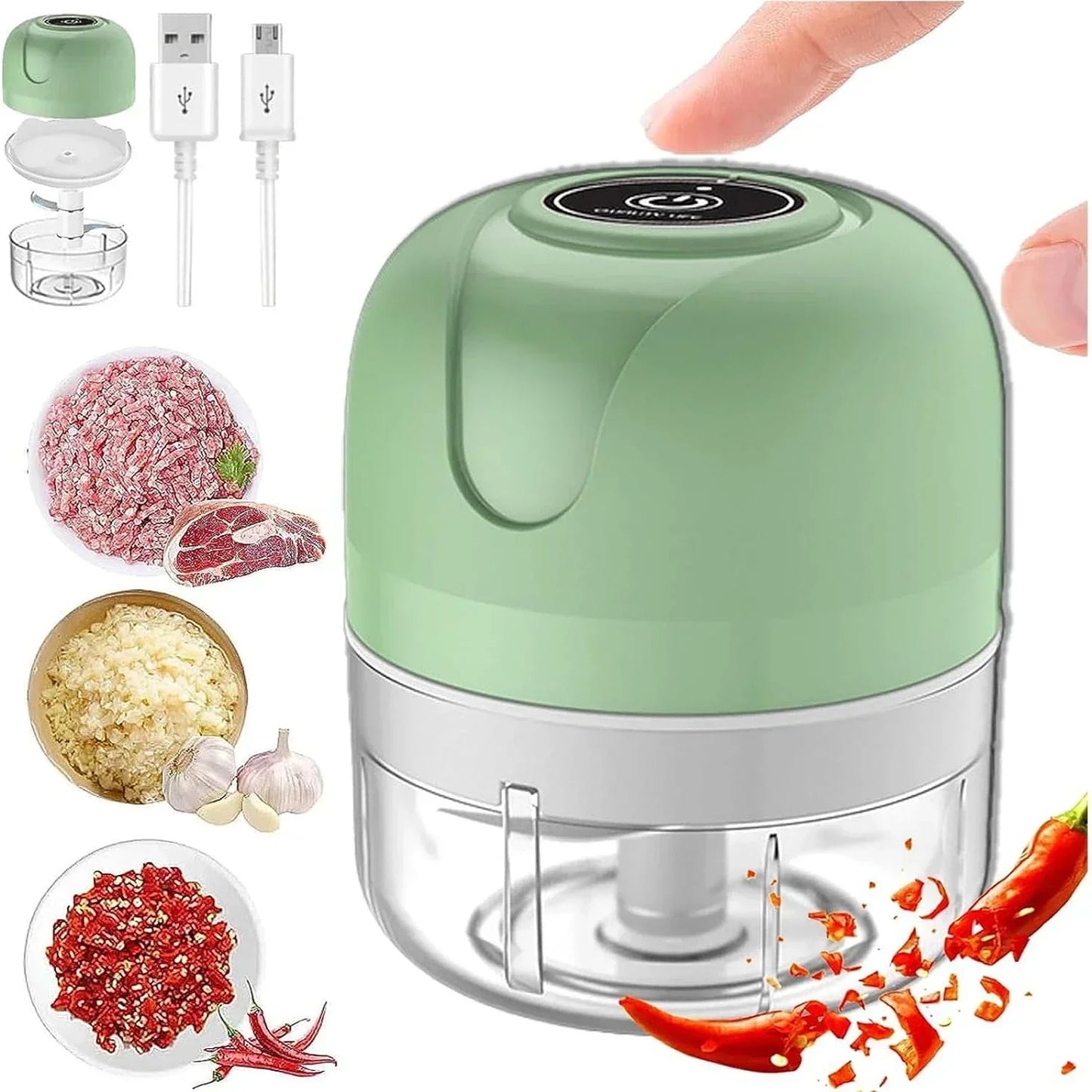 Mini Chopper – USB Rechargeable Food Grinder (250ml)