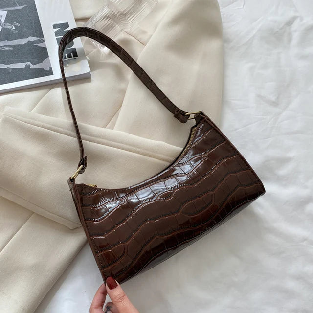Alligator Pattern PU Leather Underarm Bag β Chic & Compact