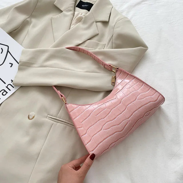 Alligator Pattern PU Leather Underarm Bag β Chic & Compact