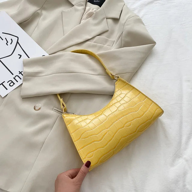 Alligator Pattern PU Leather Underarm Bag β Chic & Compact