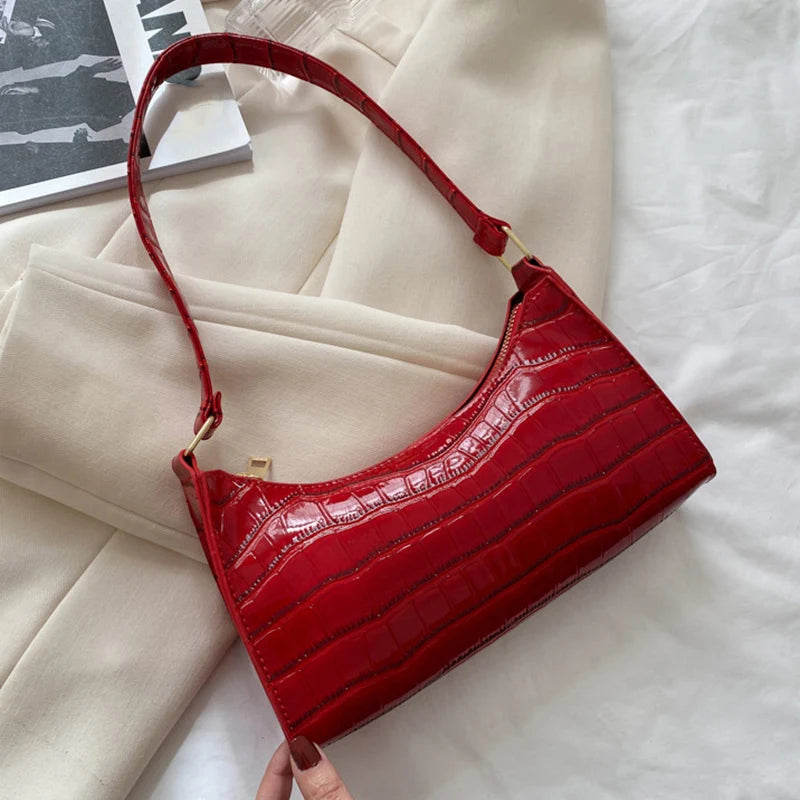Alligator Pattern PU Leather Underarm Bag β Chic & Compact