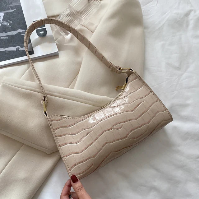 Alligator Pattern PU Leather Underarm Bag β Chic & Compact