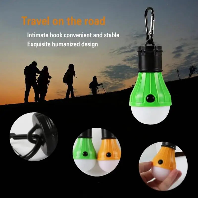 Portable LED Camping Light β Mini Hanging Bulb with 3 Modes & Hook