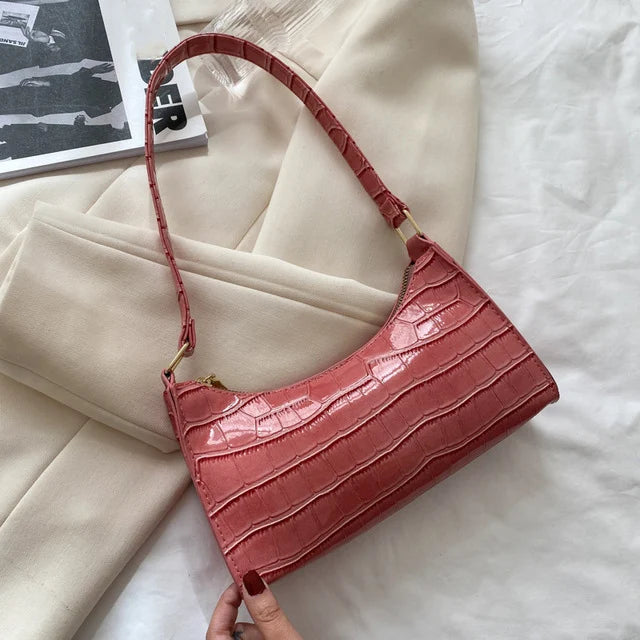 Alligator Pattern PU Leather Underarm Bag β Chic & Compact