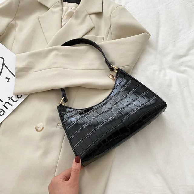 Alligator Pattern PU Leather Underarm Bag β Chic & Compact
