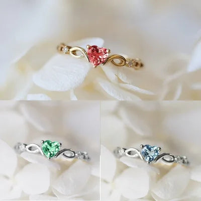 Huitan Heart Zircon Ring β Romantic Gift for Her