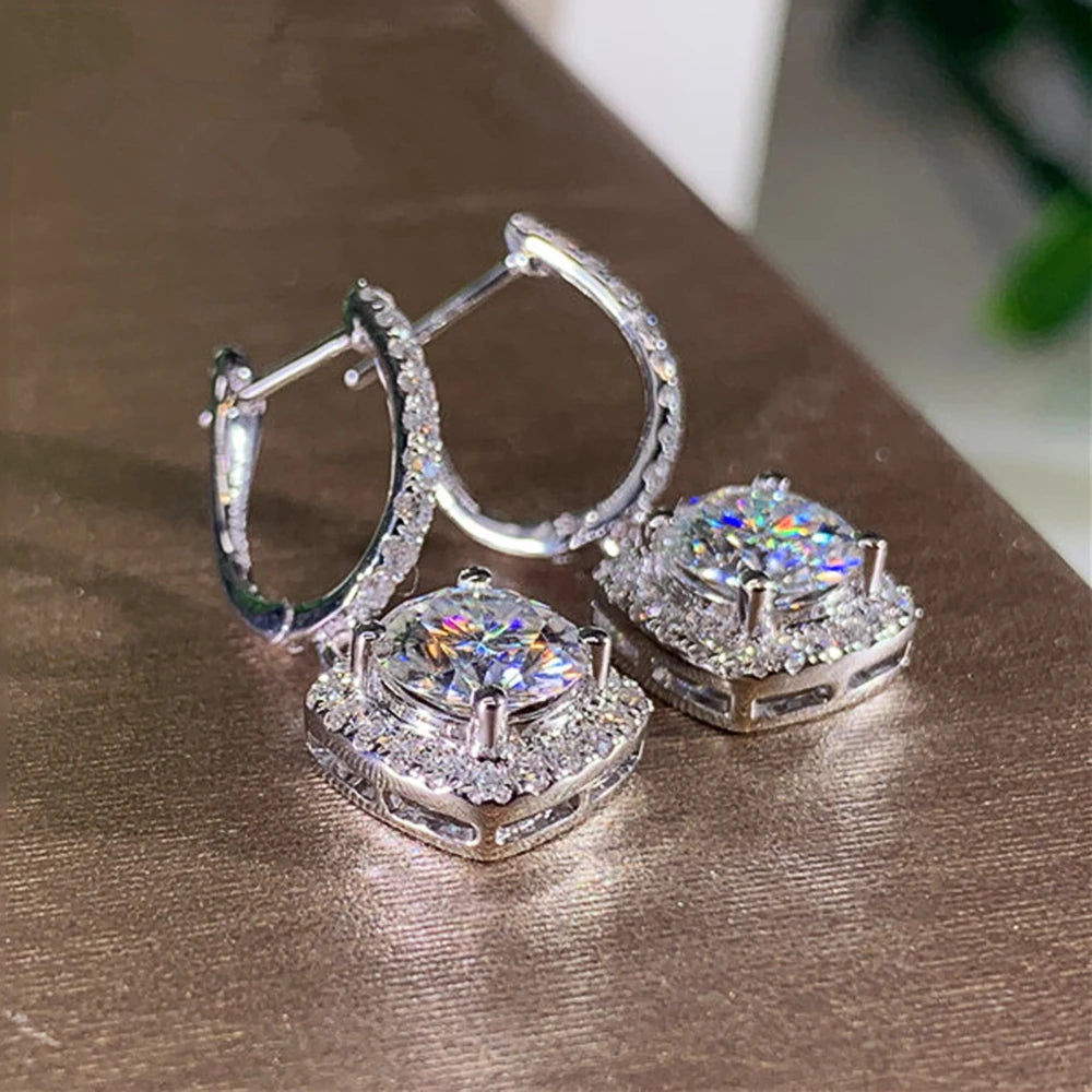 Huitan Square Drop Earrings β Elegant Bridal Dangle Jewelry