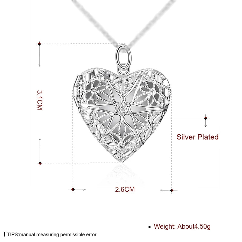 DOTEFFIL 925 Silver Photo Frame Pendant Necklace β Elegant Memory Keepsake Jewelry