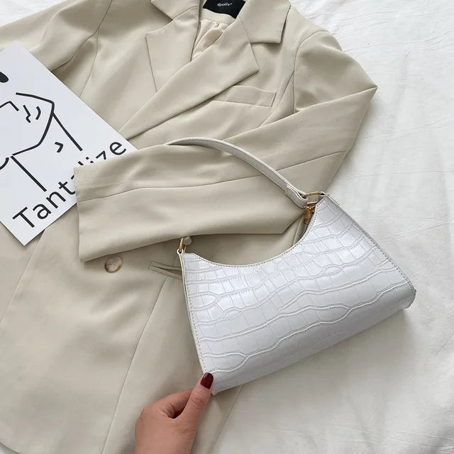 Alligator Pattern PU Leather Underarm Bag β Chic & Compact