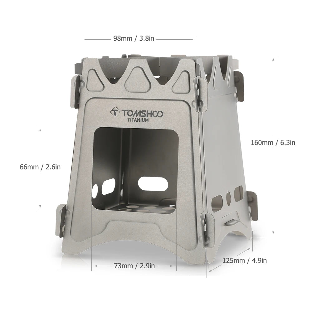 TOMSHOO Titanium Wood Stove β Ultralight Folding Camping Stove for Hiking & Cooking