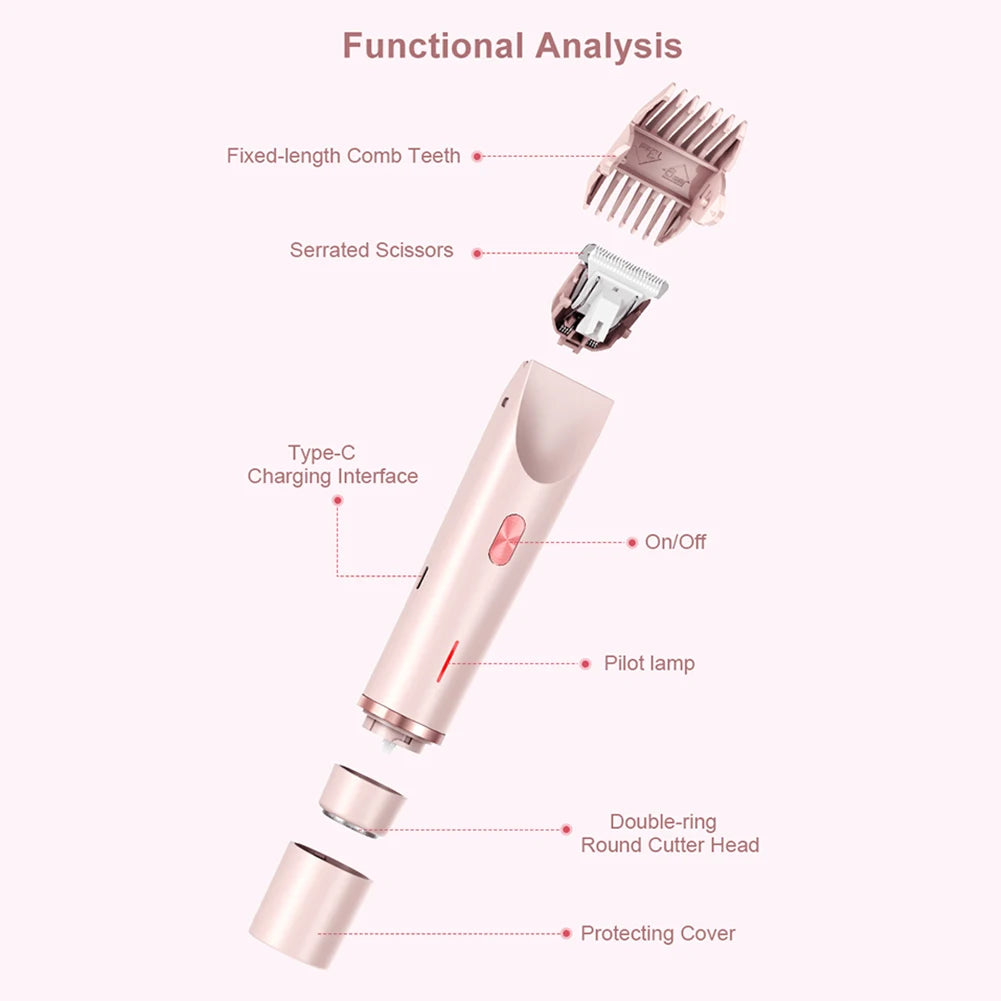 2-in-1 Electric Bikini Trimmer & Shaver for Women β Dual-Head, Painless & Waterproof