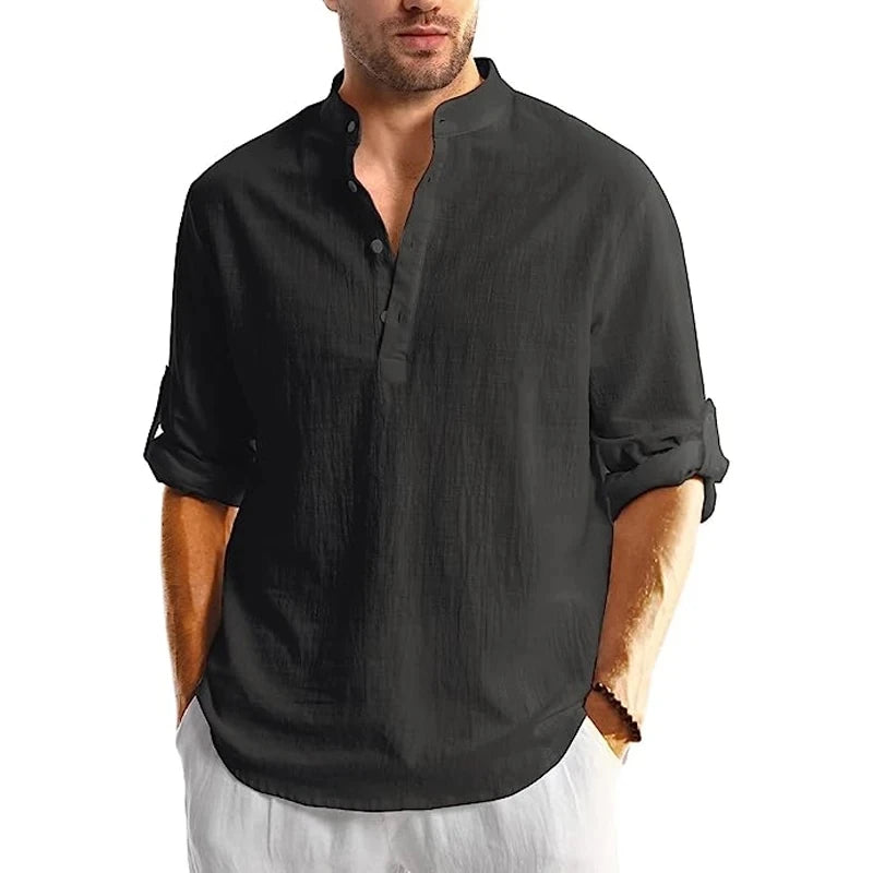 FlexHenley – Long Sleeve Cotton Polo Tee
