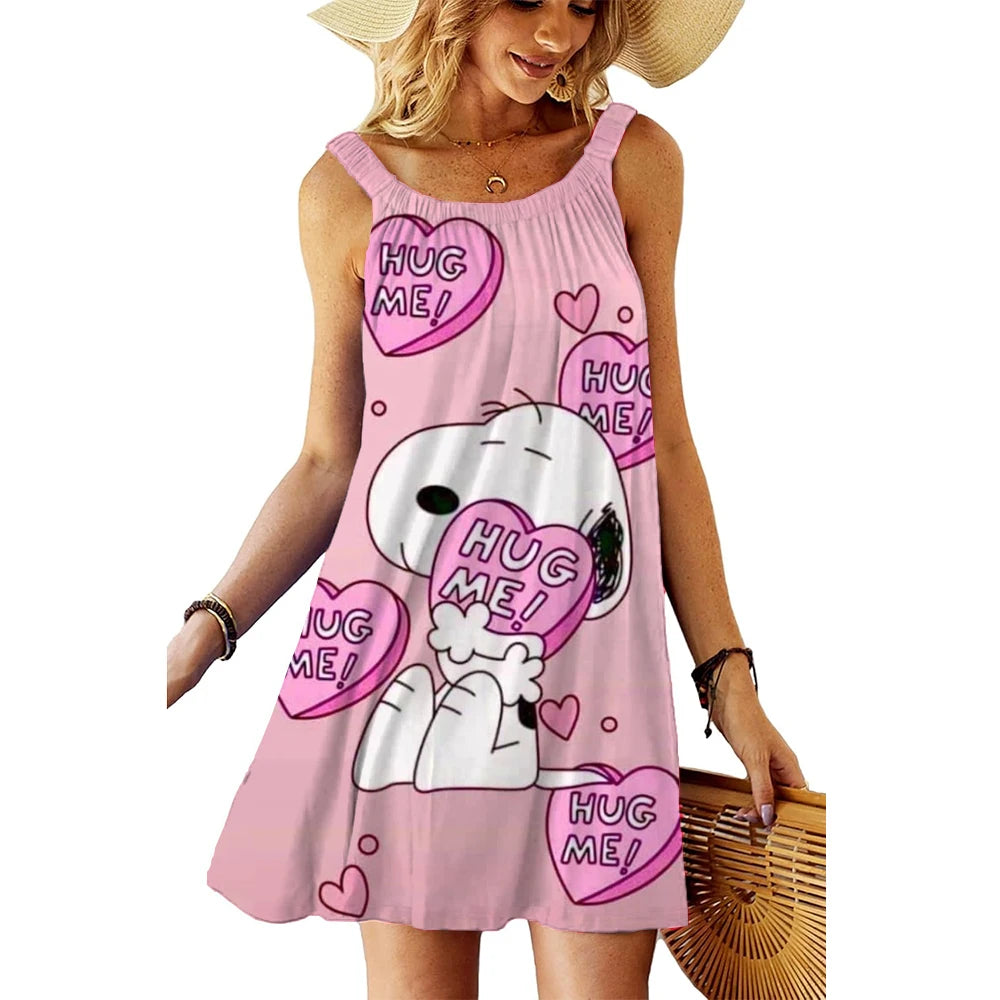 SnoopyVibe – Summer Cartoon Dress