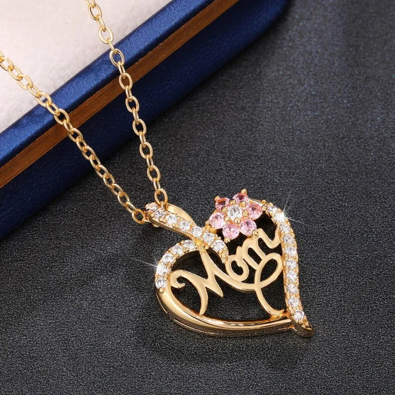 BlossomLove – Mother’s Day Pink Flower Pendant Necklace