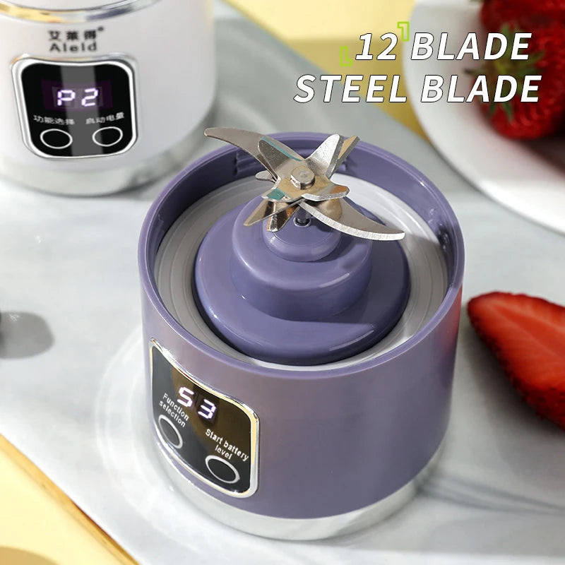 450ml Portable USB Juicer β 12-Blade Mini Blender for Shakes & Smoothies