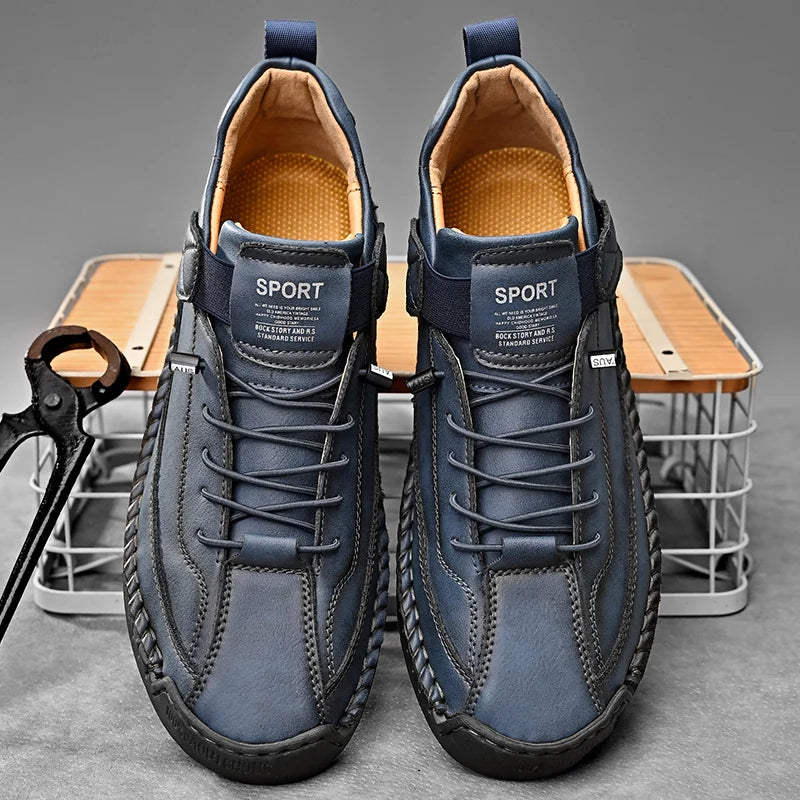 BreezeLoaf β Handmade Breathable Leather Slip-On Loafers