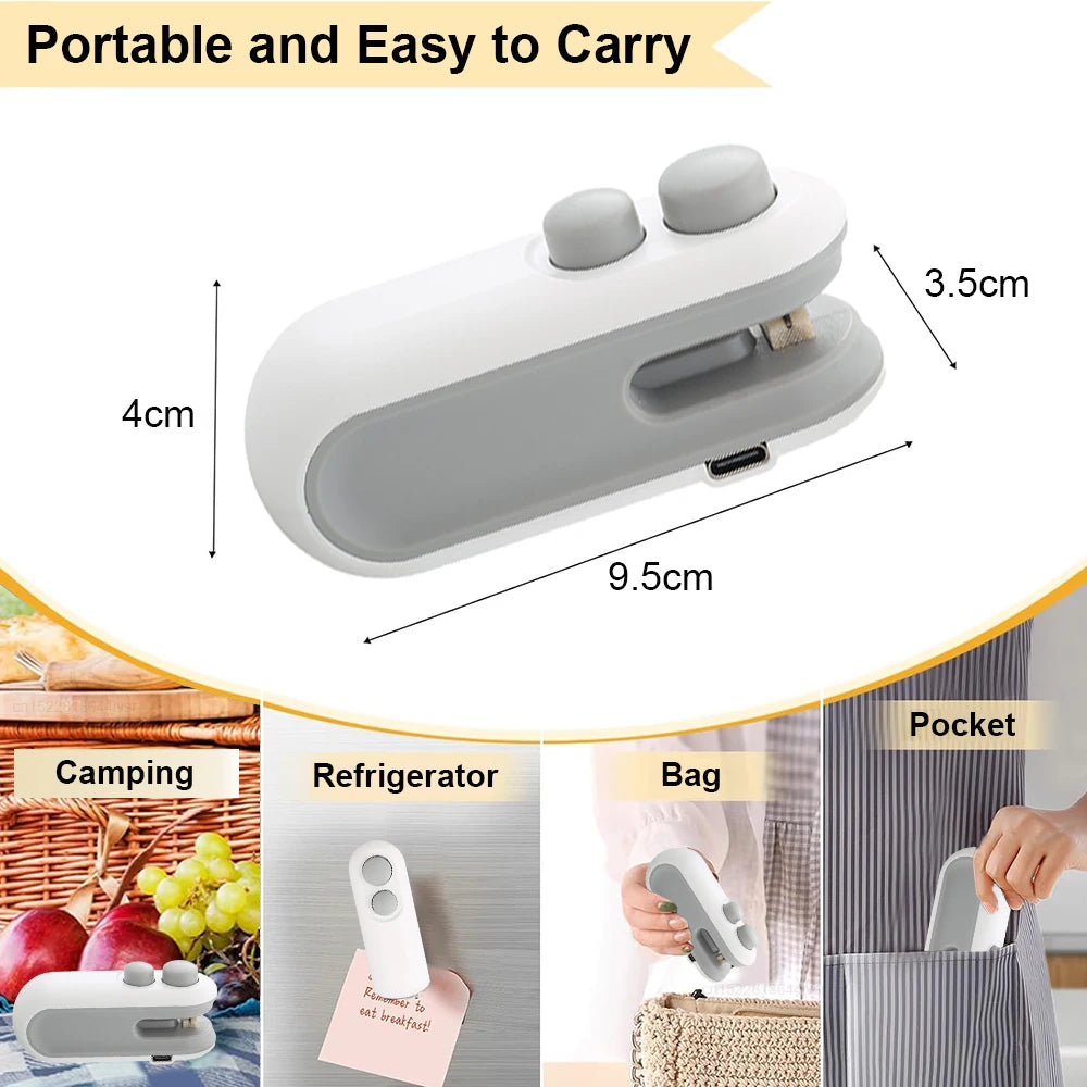 2-in-1 Mini Bag Sealer β Rechargeable Heat Sealer & Cutter for Food Storage