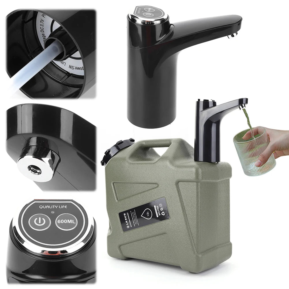 11L Outdoor Camping Water Tank β With Faucet & USB Electric Pump