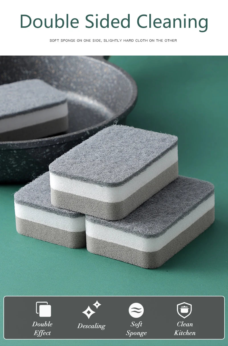 Cleaning Sponge β Double-Sided Scrub Pads for Kitchen (5β20pcs)