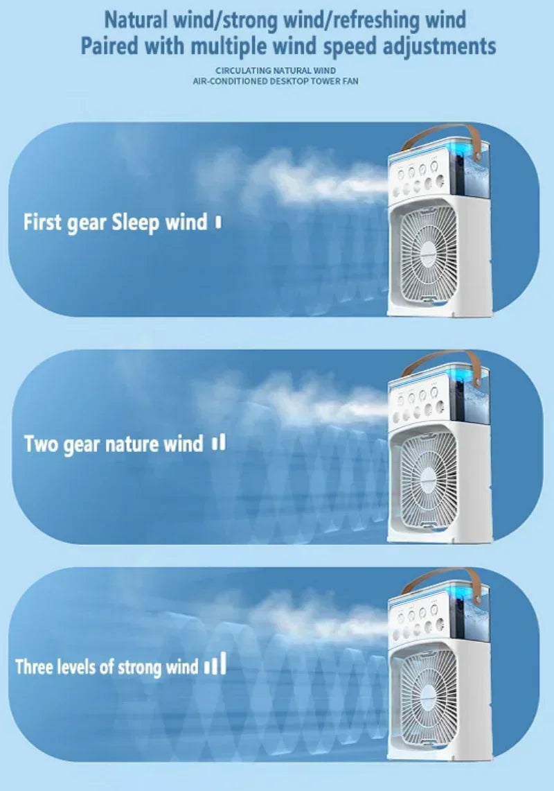 3-in-1 Portable Air Cooler Fan β Mini Air Conditioner, Humidifier & LED Night Light