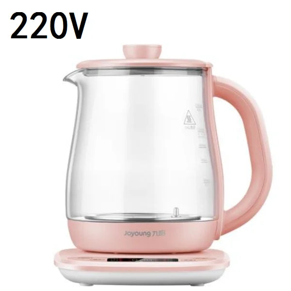 Jiuyang 1.5L Multifunctional Health Pot β 220V Glass Flower Teapot & Mini Dessert Cooker