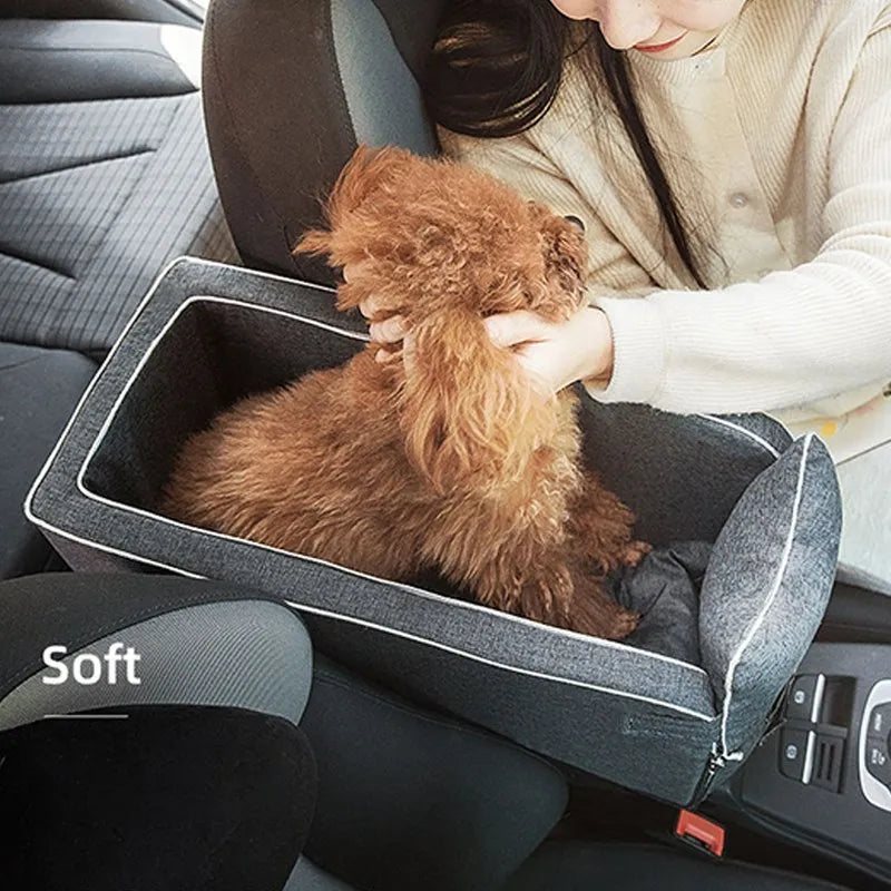 Dog Car Seat Bed β Portable Center Console Travel Carrier for Small Dogs & Cats