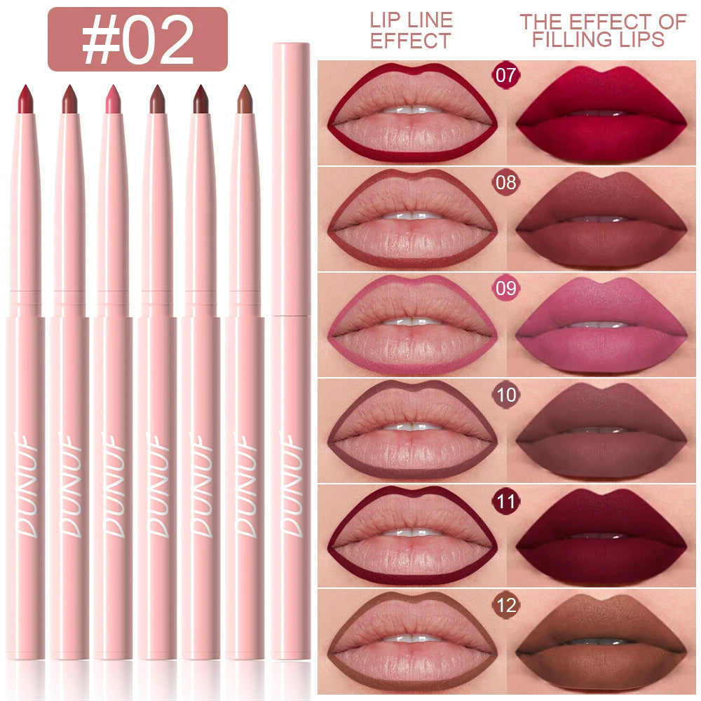 LineLuxe β 6PCS Waterproof Long-Lasting Lip Liner Pen Set