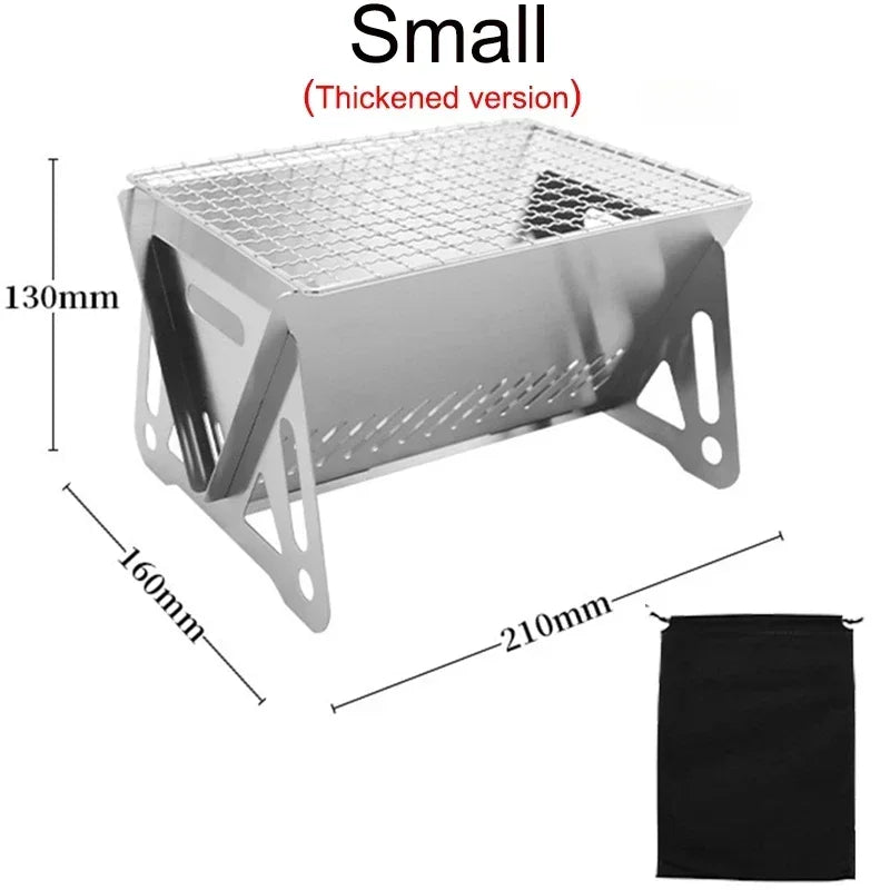 Portable Folding BBQ Grill & Stove β Stainless Steel Multi-Use Camping Cooker
