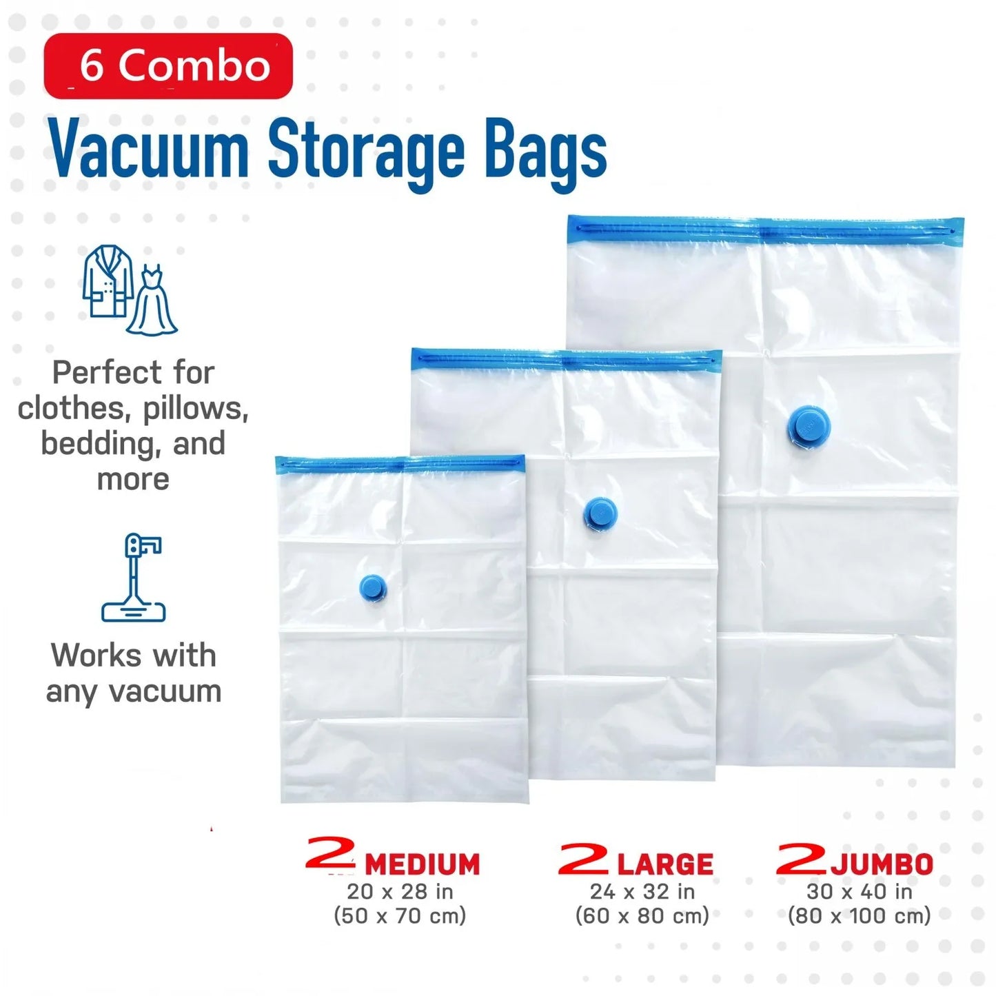 Vacuum Storage Bags for Clothes & Bedding β Space-Saving Organizer (Pump Not Included)