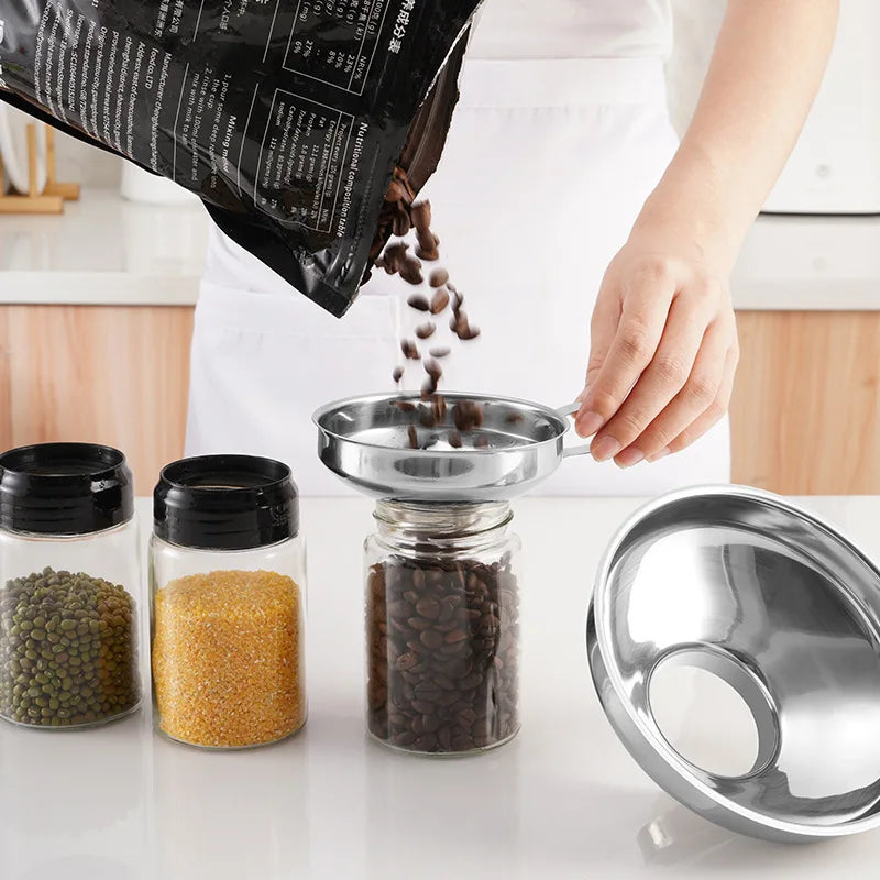Wide Mouth Funnel β Stainless Steel with Filter for Jars & Liquids