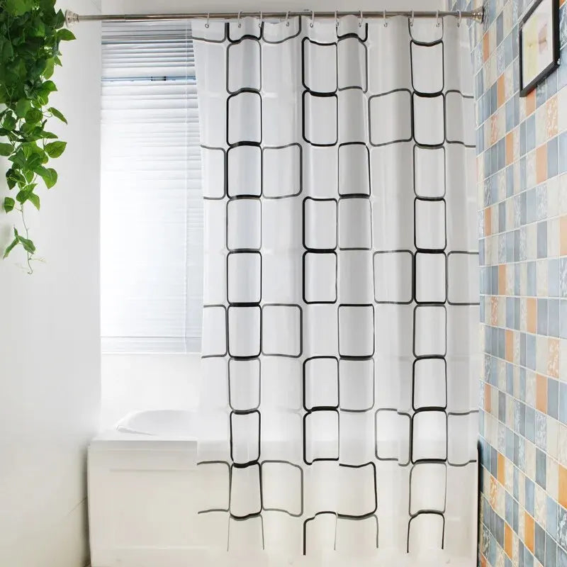 Shower Curtain β Waterproof PEVA with Printed Pattern (1pc)
