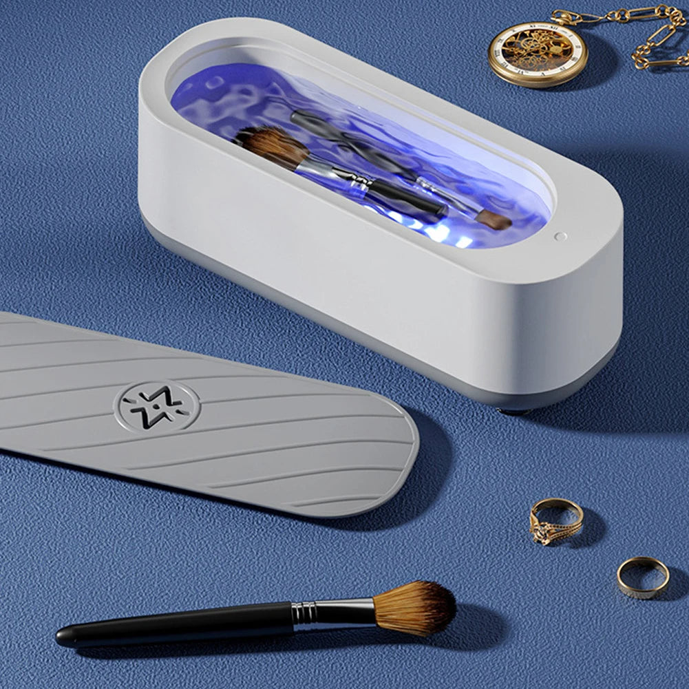 USB Rechargeable Ultrasonic Cleaner – High-Frequency Vibration Washer for Jewelry & Glasses