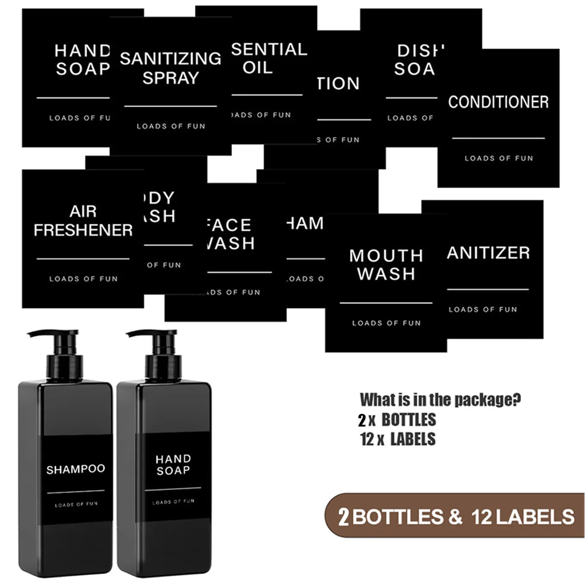 Soap Dispenser β 500ml Refillable Bottle with Labels