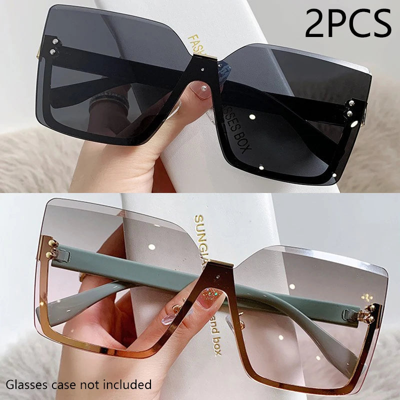 EuroSlim β Half-Frame Metal Fashion Sunglasses for Women