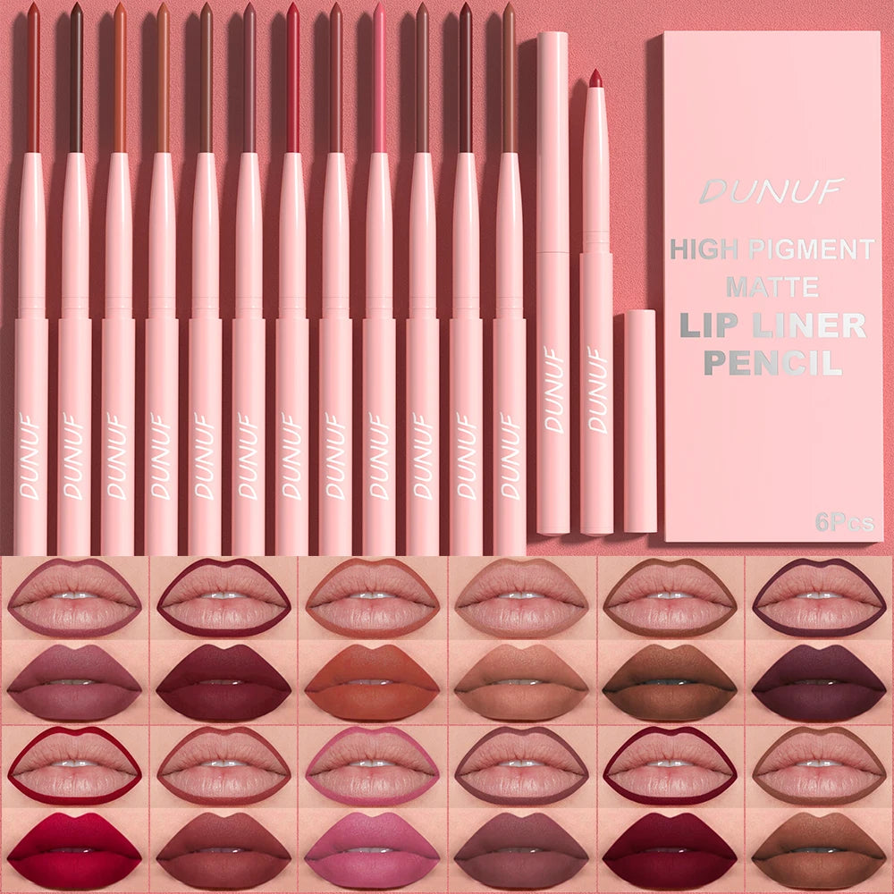 LineLuxe β 6PCS Waterproof Long-Lasting Lip Liner Pen Set