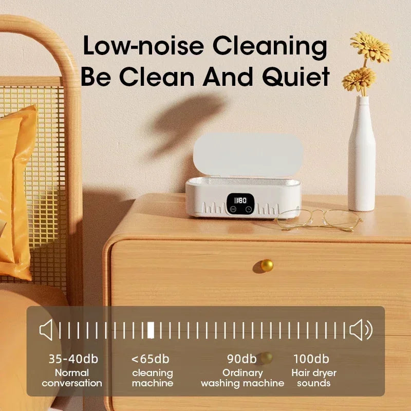 Mini Ultrasonic Household Cleaner β High-Frequency Vibration for Glasses, Jewelry & Tableware