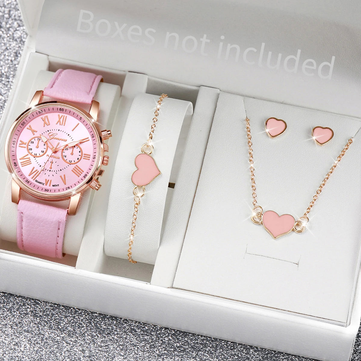 LoveTime β 5/6PCS Women's Leather Watch & Jewelry Set