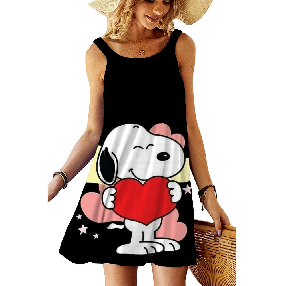 SnoopyVibe – Summer Cartoon Dress