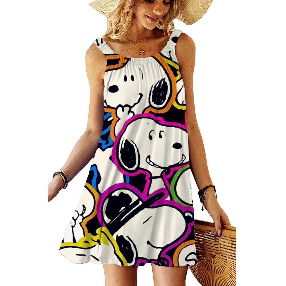 SnoopyVibe – Summer Cartoon Dress