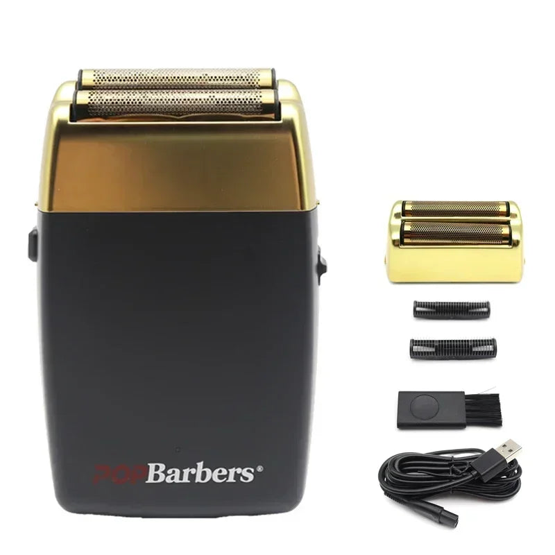POP Barbers P620 Double Foil Electric Shaver β 11000 RPM USB Beard Trimmer for Men
