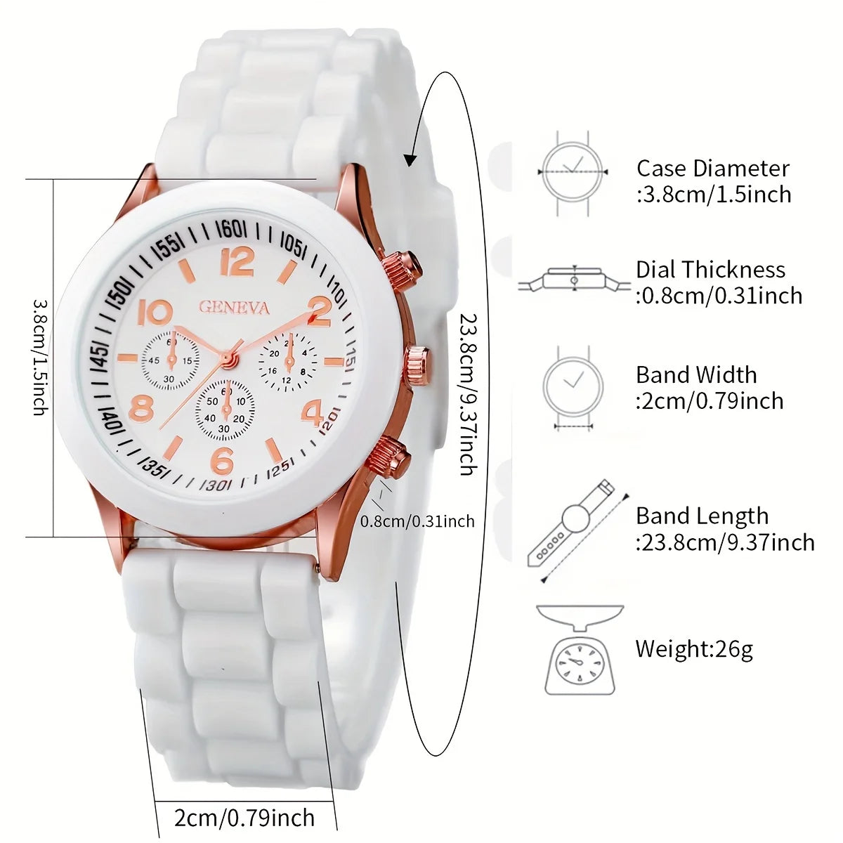 PearlTime β 3/6PCS Women's Silicone Watch & Jewelry Set