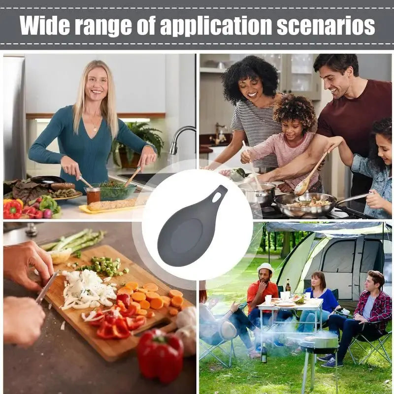 Spoon Rest – Heat-Resistant Silicone Utensil Holder