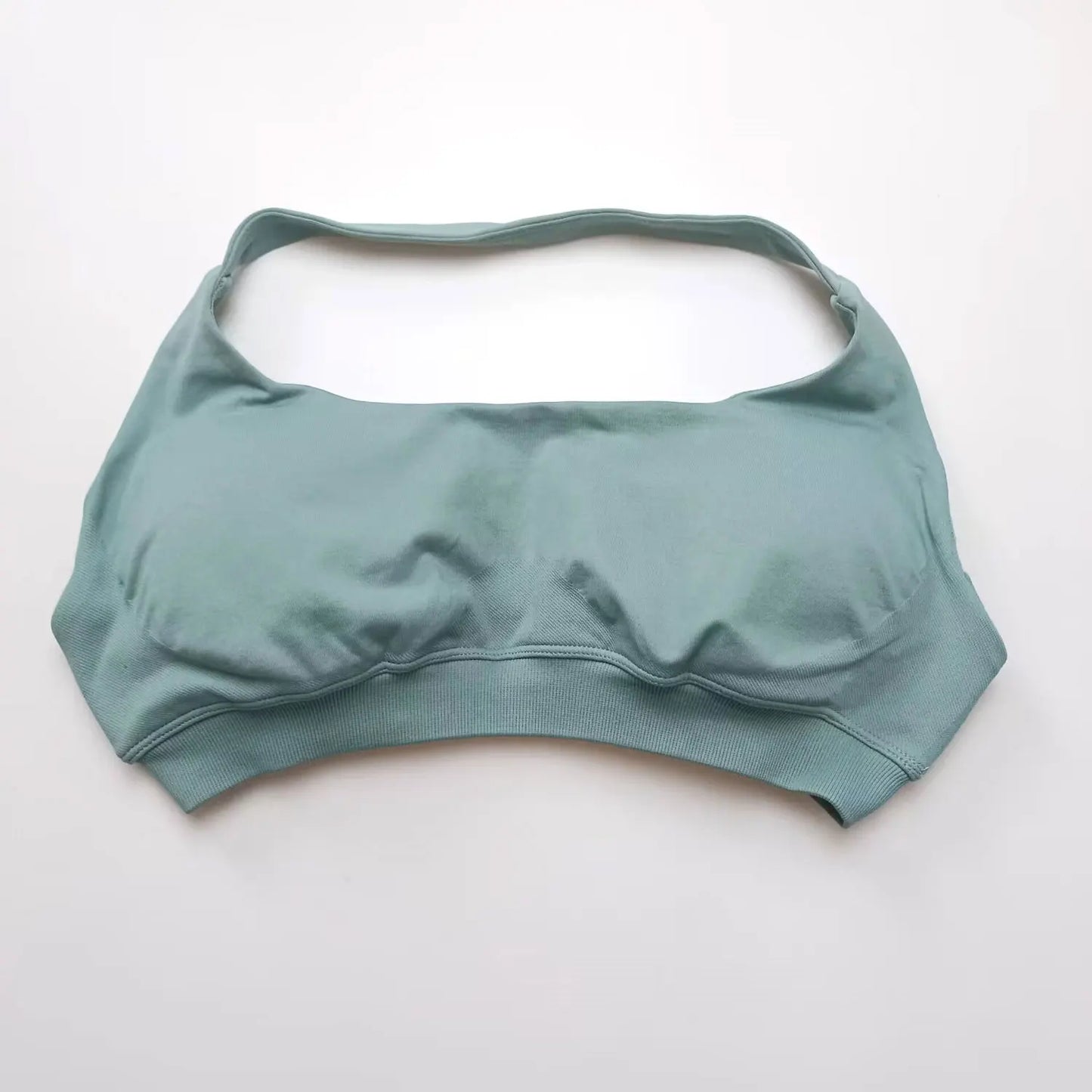 NCLAGEN Impact High-Support Seamless Sports Bra β Push-Up Halter Top with Open Back