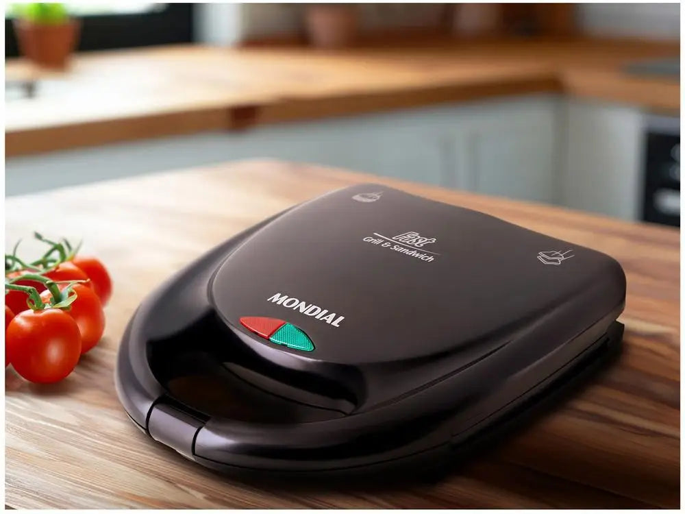 Mondial Fast Grill S-12 β 750W Sandwich Maker (110V, Black)