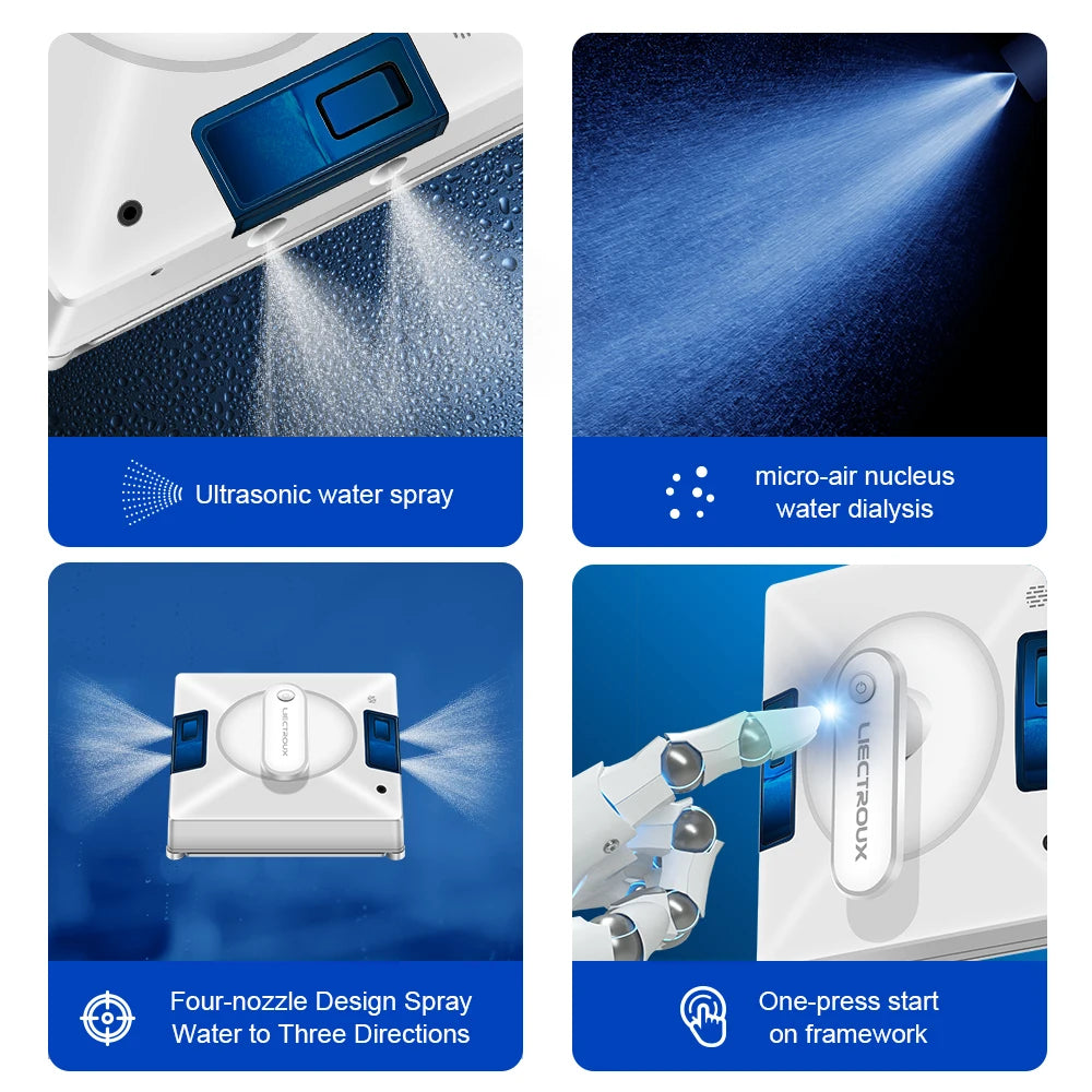 Liectroux YW509 Window Cleaning Robot β Dual Spray, Smart Navigation & Laser Sensor